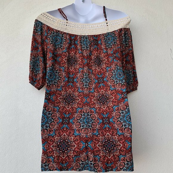 Sundress Women Dress Size M/L Multicolor Off Shoul - Picture 5 of 5